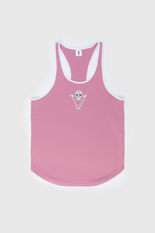 Chaos Dri Fit White Trim Tank Top - Pink w/ Skull Design - JJ Malibu 